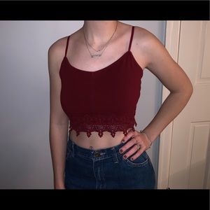 Maroon crop top